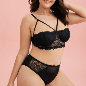 Floral Lace Harness 2 κομμάτια Εσώρευση σετ σέξι εσώρουχα