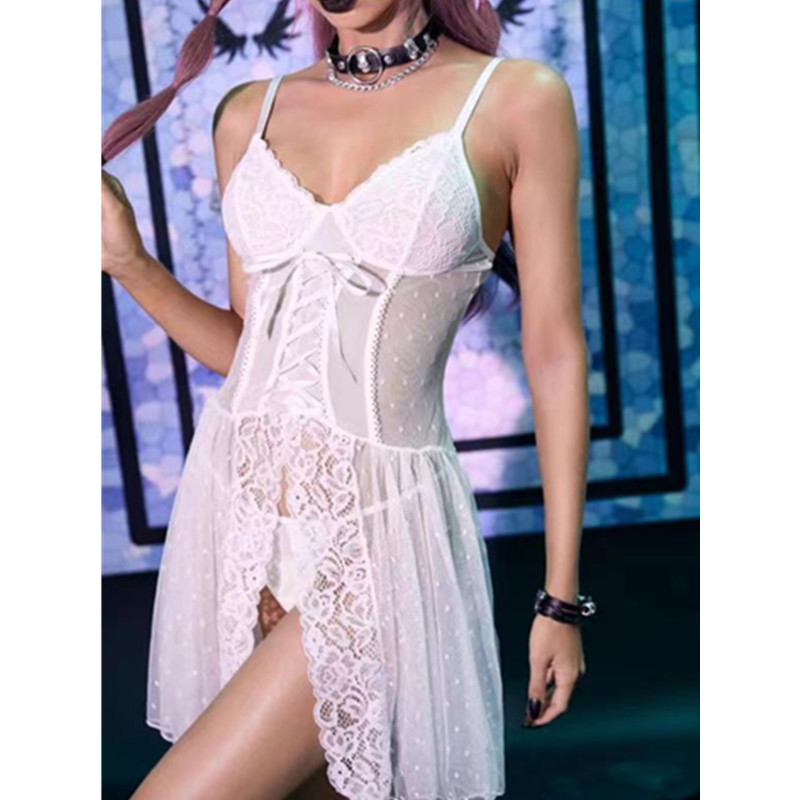 Frill Trill Διαφανές πλέγμα φούστα φούστα φούστα Floral Lace Cami κοστούμι με λουρί